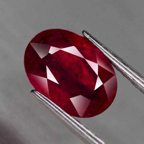 2.18Ct. Ruby  Red Oval Gem Good Quality Good Sparking! Natural