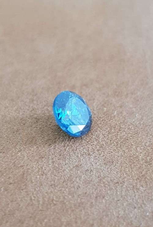 *CERTIFIED* Diamond  0.71Cts  Round Vivid Blue Loose Natural Diamond