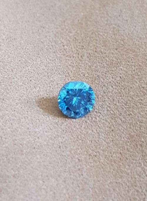 *CERTIFIED* Diamond  0.71Cts  Round Vivid Blue Loose Natural Diamond
