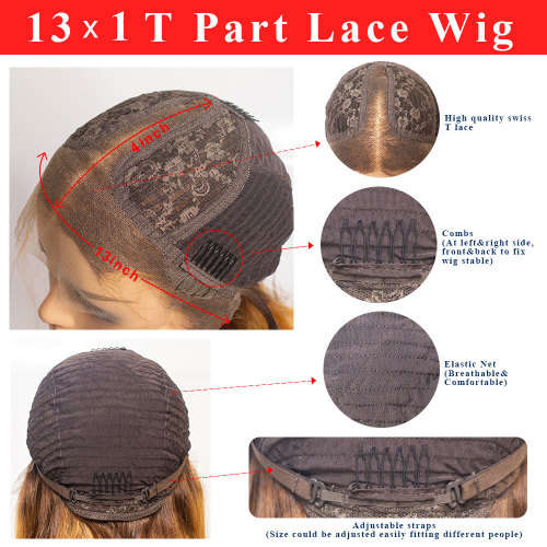 Highlight Wig Ombre Brown Honey Blonde Short Bob Wig HD T Part Lace Front Wig Pre Plucked Lace Wigs