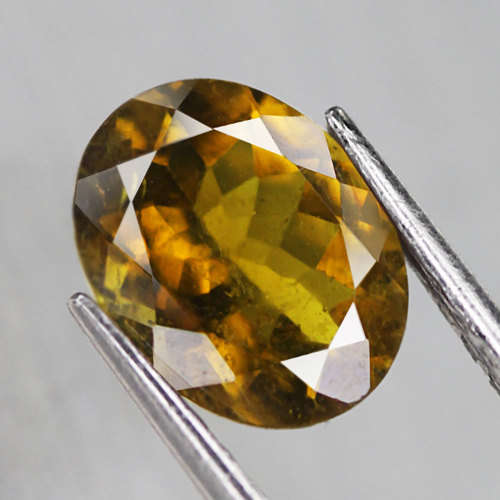 1.89Ct. Tourmaline Oval Golden Green Precious Gem Natural