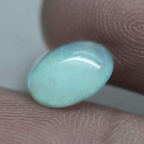 2.68Ct. Aquamarine  Oval Cabochon Greenish Blue Good Shinning! Brazil