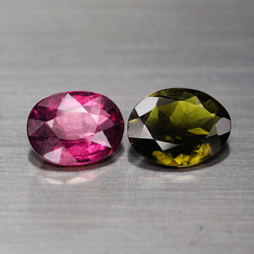 1.19Ct. Tourmaline Oval Green &  Pink Untreated Natural