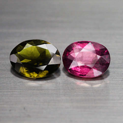 1.19Ct. Tourmaline Oval Green &  Pink Untreated Natural