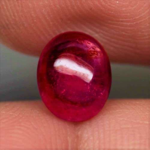 3.51Ct. Ruby Oval Pinkish Red Cabochon Top Blood Red Natural
