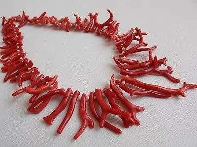 ITALIAN CORAL 12` Natural Rough Necklace Awesome AAA Quality