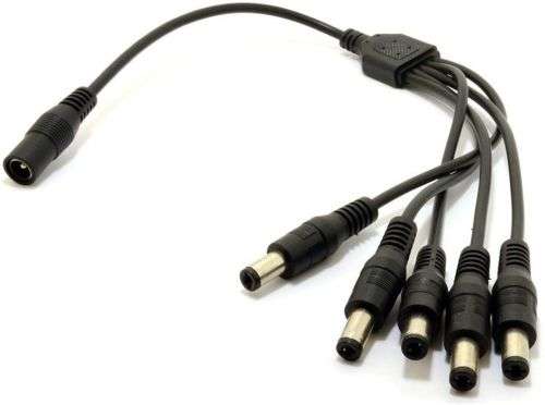 CCTV Power Connector 5 Way Splitter Cord
