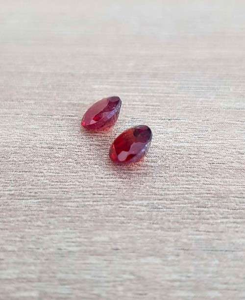 1.20Ct. Spessartine Garnet Round Red  **Pair**  Sparkling Untreated Natural