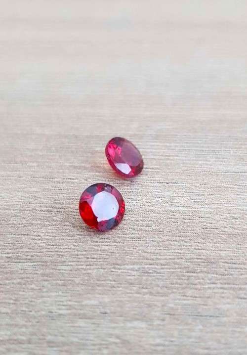1.20Ct. Spessartine Garnet Round Red  **Pair**  Sparkling Untreated Natural