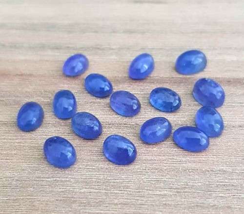 Purplish Blue Tanzanite 1Pcs Oval Cabochon 7x5MM. Ravishing Colour & Full Fire!