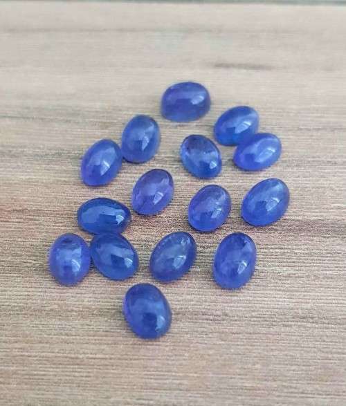 Purplish Blue Tanzanite 1Pcs Oval Cabochon 7x5MM. Ravishing Colour & Full Fire!