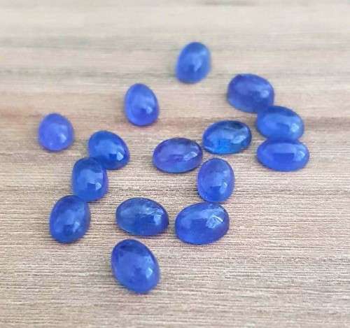 Purplish Blue Tanzanite 1Pcs Oval Cabochon 7x5MM. Ravishing Colour & Full Fire!
