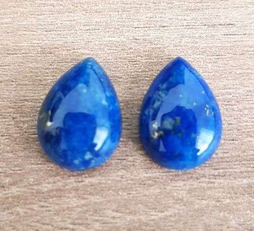 LAPIS LAZULI PEAR SHAPE **MATCHING PAIR**GEMSTONES 10X14 MM 10.40Cts CABOCHON  NATURAL