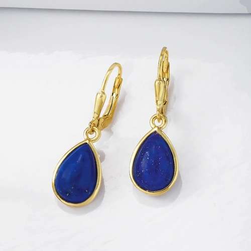 LAPIS LAZULI 8.06Cts PEAR SHAPE **MATCHING PAIR**GEMSTONES 10X14 MM  CABOCHON  NATURAL