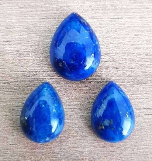 LAPIS LAZULI PEAR SHAPE **MATCHING PAIR**GEMSTONES 10X14 MM 17.80Cts CABOCHON  NATURAL