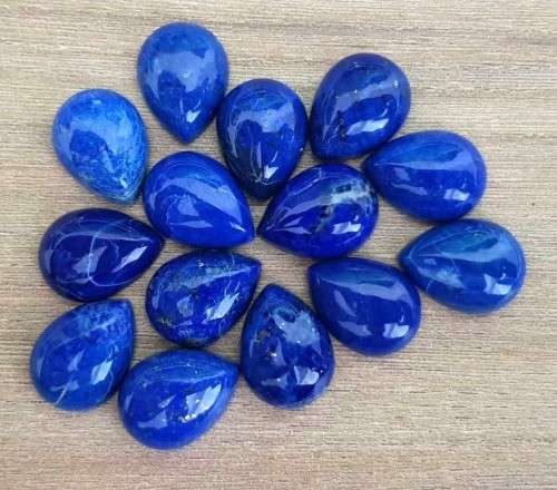 LAPIS LAZULI PEAR SHAPE GEMSTONES 12X16 MM CABOCHON  NATURAL