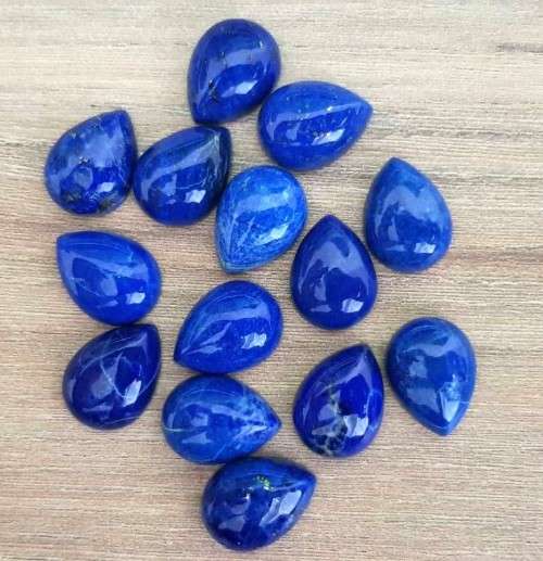LAPIS LAZULI PEAR SHAPE GEMSTONES 12X16 MM CABOCHON  NATURAL