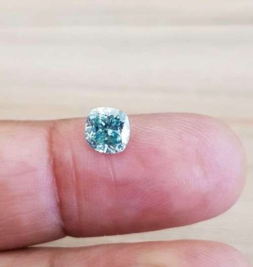 1.10Ct MOISSANITE CUSHION CUT VVS1 BLUE COLOUR