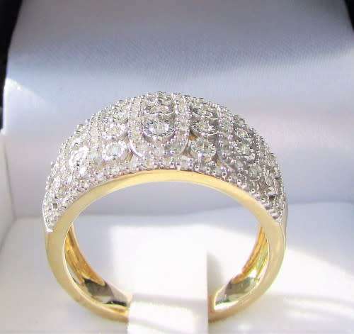 1.00ct  DIAMOND BAND RING YELLOW GOLD  DESIGNER PIECE