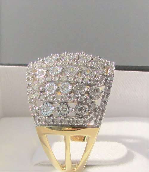 1.00ct  DIAMOND BAND RING YELLOW GOLD  DESIGNER PIECE