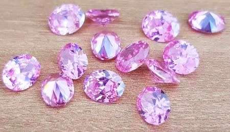 Pink Cubic Zirconia oval shape 7x9mm