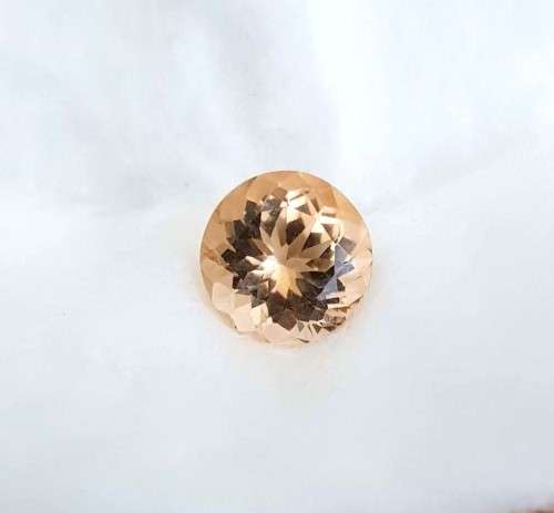 4.64Cts  MORGANITE ORANGE ROUND CUT**CERTIFIED** GEMSTONE! NATURAL