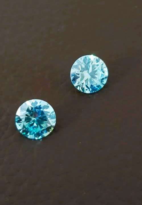 2.01ct MOISSANITE ROUND **PAIR**VVS1 BLUE COLOR LOOSE