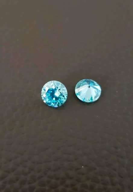 2.01ct MOISSANITE ROUND **PAIR**VVS1 BLUE COLOR LOOSE