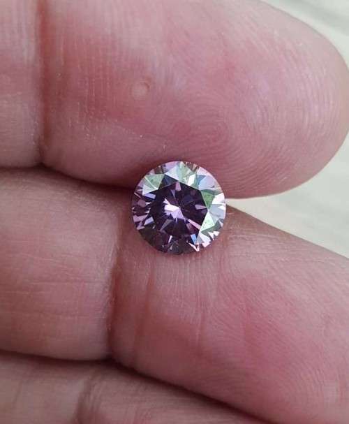 Moissanite 1.88ct  VVS1 Purplish Pink Round Brilliant Cut Loose Moissanite