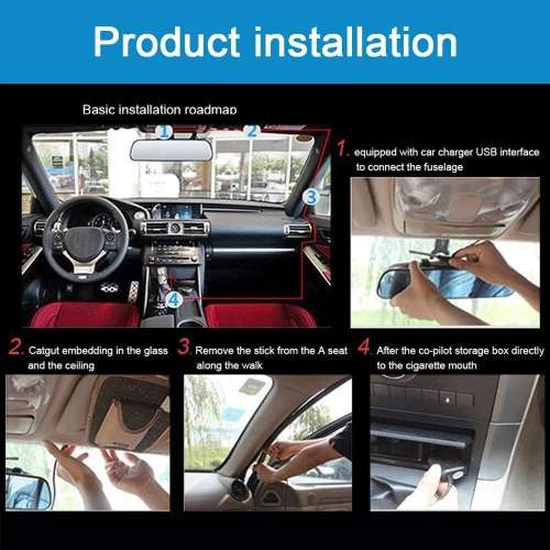LCD DVR Mirror Dash Cam Rear View Mirror Camera 170° Wide Angle Dual Lens Driving Recorder