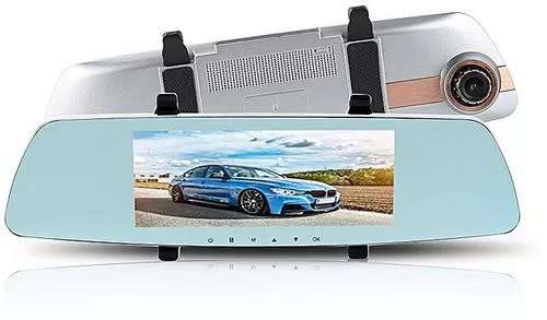 LCD DVR Mirror Dash Cam Rear View Mirror Camera 170° Wide Angle Dual Lens Driving Recorder