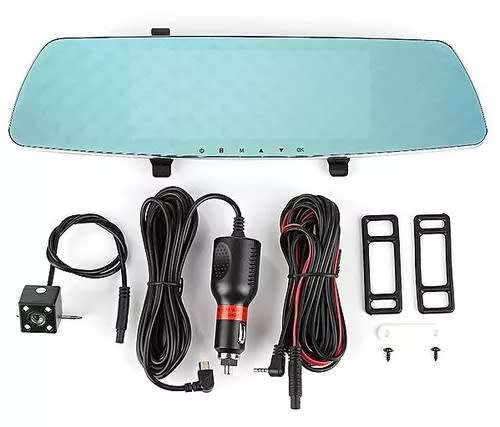LCD DVR Mirror Dash Cam Rear View Mirror Camera 170° Wide Angle Dual Lens Driving Recorder