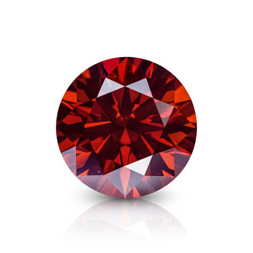2 Cts MOISSANITE RED GARNET  VVSI  ROUND **GRA Certified **BRILLIANT CUT