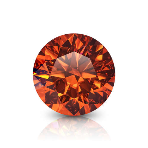 2Cts MOISSANITE ORANGE VVSI 8mm ROUND **GRA Certified **BRILLIANT CUT