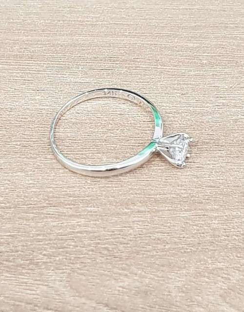 0.50cts Moisannite Solitaire Ring Round Cut 14KT **White Gold**