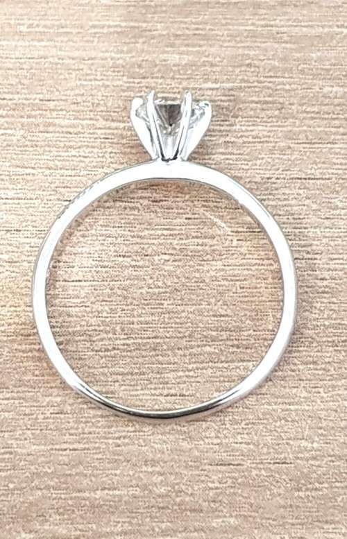 0.50cts Moisannite Solitaire Ring Round Cut 14KT **White Gold**