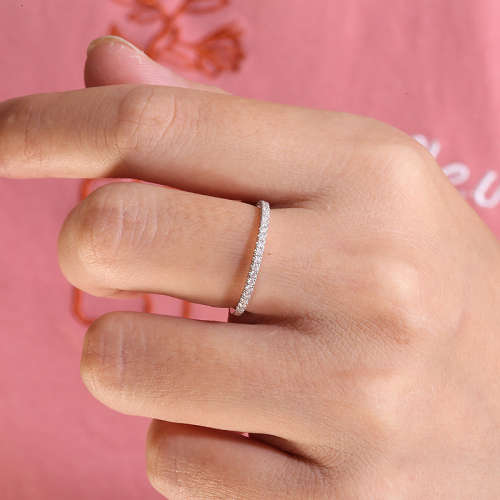 Moissanite  Wedding Band 0.15ctw 925 Sterling Silver**GRA Certified**  VVSI/D Moissanite