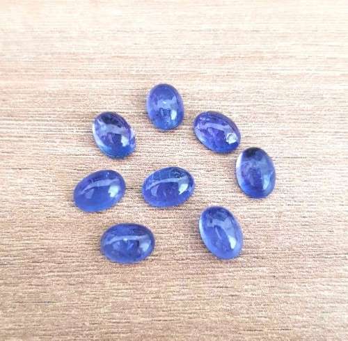 Purplish Blue Tanzanite 1Pcs Oval Cabochon 7x5MM. Ravishing Colour & Full Fire!