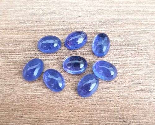 Purplish Blue Tanzanite 1Pcs Oval Cabochon 7x5MM. Ravishing Colour & Full Fire!