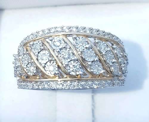 0.750ct DIAMOND BAND ROUND CUT  YELLOW GOLD **GORGEOUS ** HIGH QUALITY