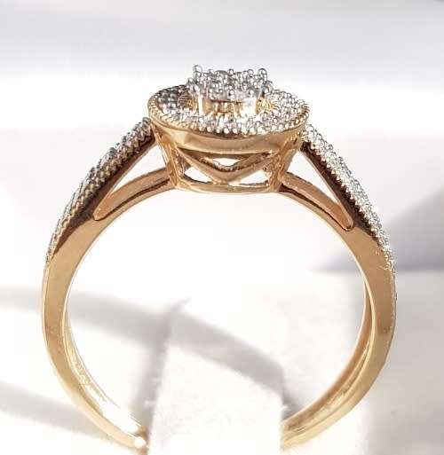 0.300ct DIAMOND RING CLUSTER HALO DESIGN YELLOW GOLD