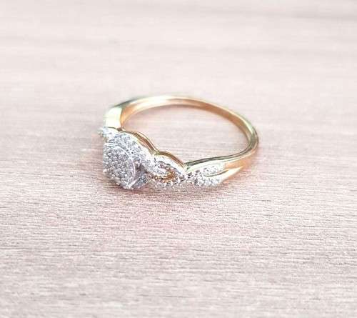 0.250ct  DESIGNER CLUSTER DIAMOND RING  YELLOW GOLD**SWIRL COLLECTION **