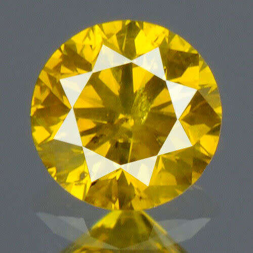 0.17cts. Round Brilliant Cut Vivid Yellow Loose Natural Diamond