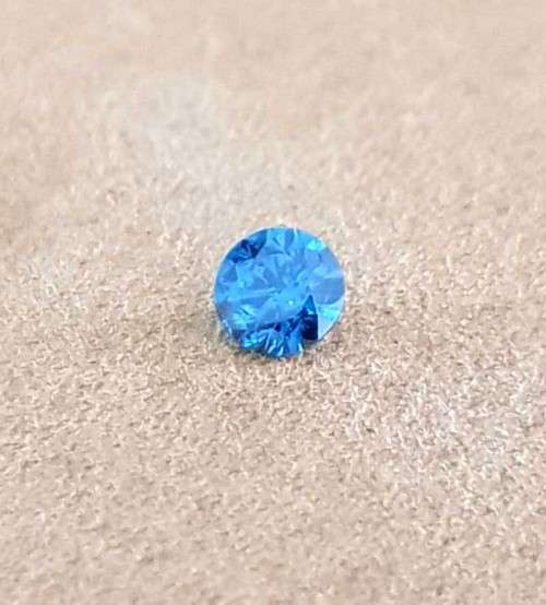 0.18cts.  Round Cut Vivid Royal Blue Loose Natural Diamond**CERTIFIED**