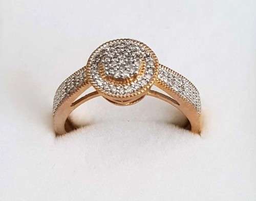 0.300ct DIAMOND RING CLUSTER HALO DESIGN YELLOW GOLD