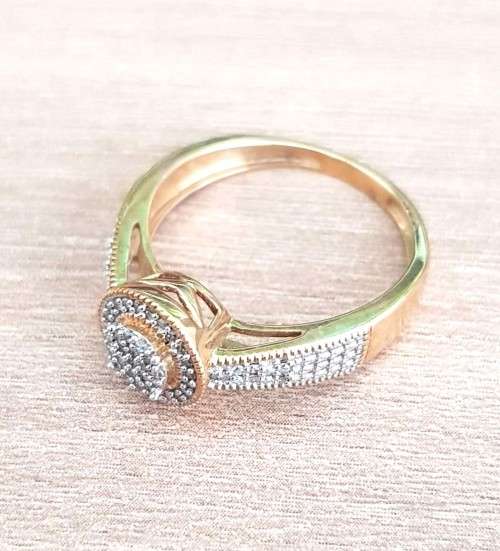 0.300ct DIAMOND RING CLUSTER HALO DESIGN YELLOW GOLD