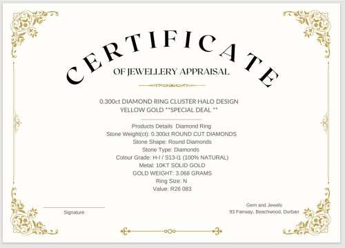 0.300ct DIAMOND RING CLUSTER HALO DESIGN YELLOW GOLD