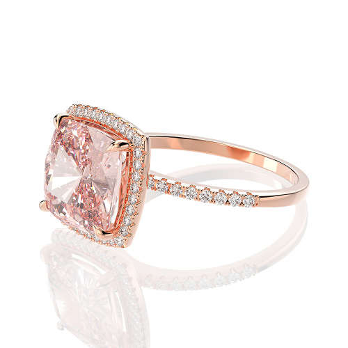 Morganite Created Gemstone  Ring Luxury 100% 925 Sterling Silver