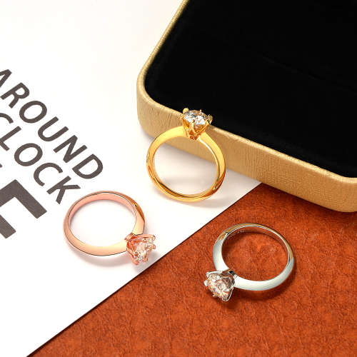 2.00 Carat Moissanite VVSI/D Engagement Ring in Yellow or Rose Gold Plated **GRA Certified**