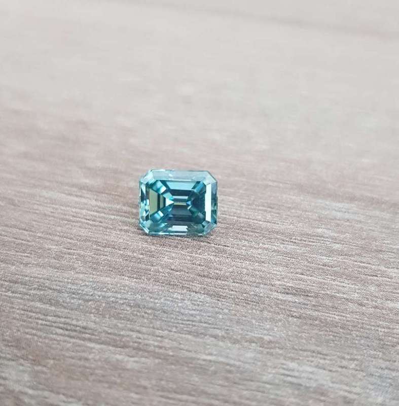 1.10ct MOISSANITE EMERALD  **ICE BLUE** VVS1  COLOUR  LOOSE GEM